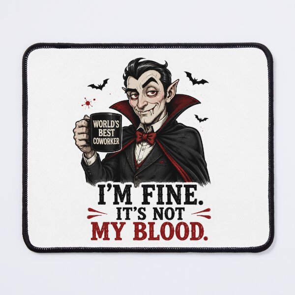 Item preview, I’m Fine It’s Not My Blood – Funny Vampire Coworker Halloween designed and sold by SVALANART.
