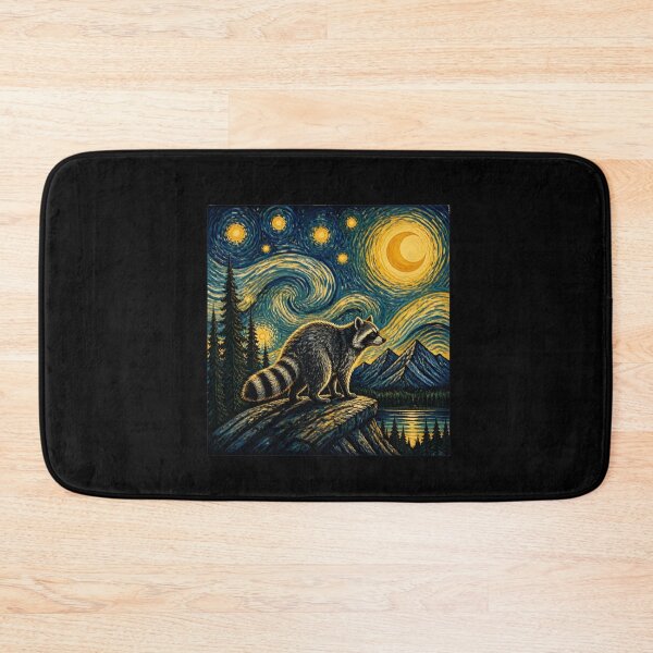 Item preview, Raccoon Starry Night Van Gogh Art designed and sold by felixpalette.