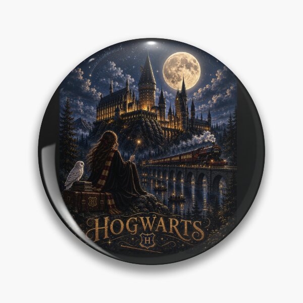 Artikelvorschau, Hogwarts – Schloss im Mondlicht – Magisches Fantasy-Poster zur Zauberschule entworfen und verkauft von Lumvero.