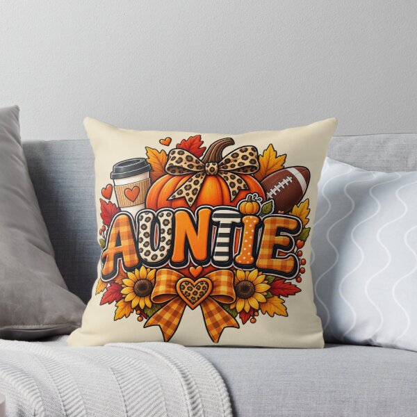 Item preview, Fall Auntie Gift Pumpkin Leopard Bow Cozy Style designed and sold by Corvoria.