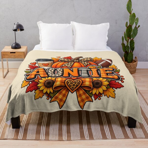 Item preview, Fall Auntie Gift Pumpkin Leopard Bow Cozy Style designed and sold by Corvoria.