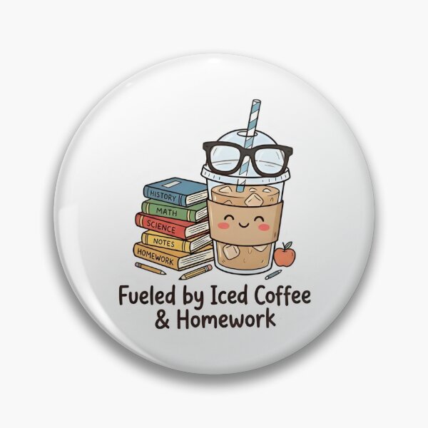 Item preview, Fueled by Iced Coffee and Homework Cute Student Sticker designed and sold by eihabo.