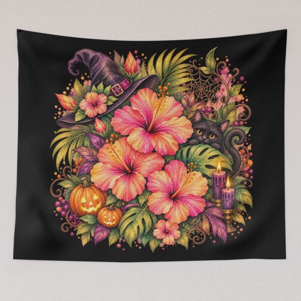 Item preview, Vintage Tropical Halloween Hibiscus | Retro Botanical Art designed and sold by IamNolmo.