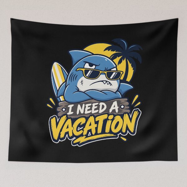 Item preview, I Need A Vacation Funny Shark Beach Summer designed and sold by Herodestroyer.