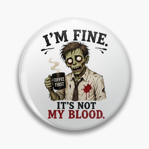 Item preview, I’m Fine It’s Not My Blood – Coffee Zombie Halloween Humor designed and sold by SVALANART.