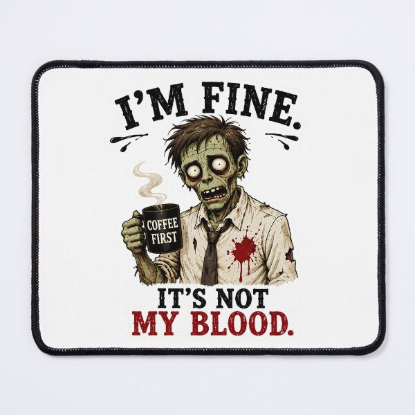Item preview, I’m Fine It’s Not My Blood – Coffee Zombie Halloween Humor designed and sold by SVALANART.