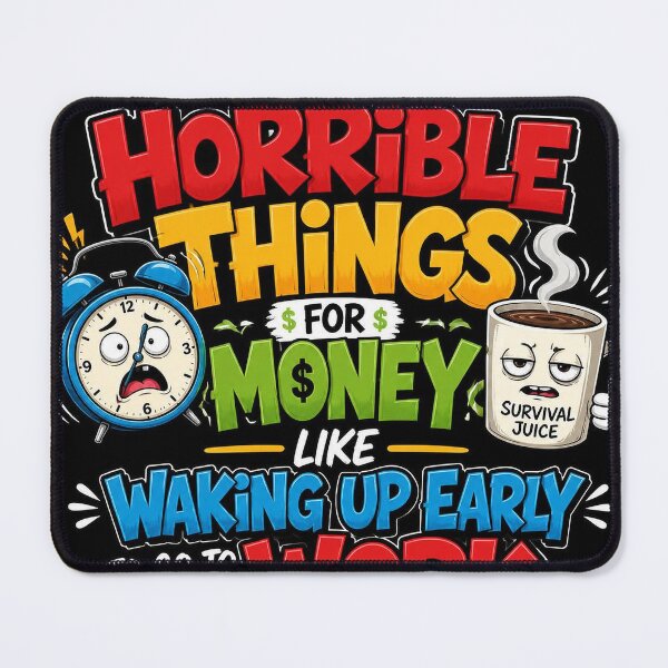 Item preview, I've Done Horrible Things For Money Like Waking Up Early To Go To Work - Funny Coffee Alarm Clock Cartoon designed and sold by lwadmin.