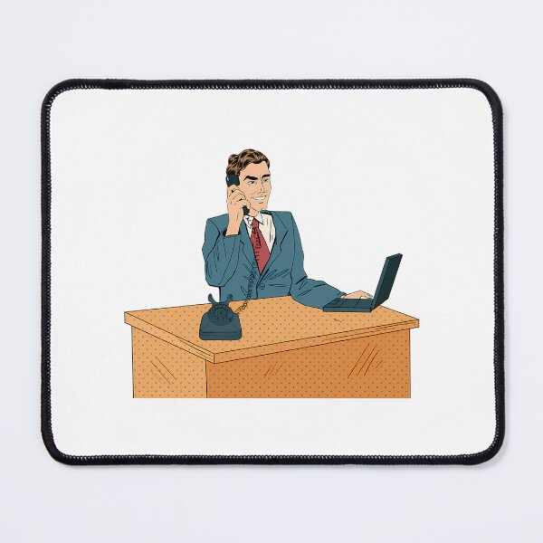 Item preview, Businessman Pop Art Banner. Working Man Speaking On The Phone At Office With Laptop designed and sold by lavon-searles.