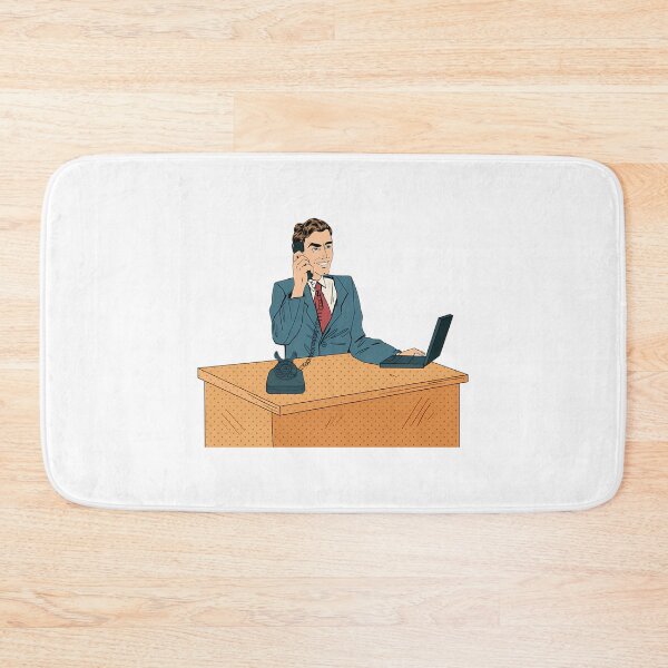 Item preview, Businessman Pop Art Banner. Working Man Speaking On The Phone At Office With Laptop designed and sold by lavon-searles.