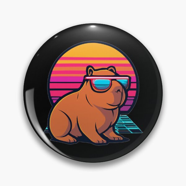 Item preview, Chill Synthwave Capybara Retro 80s Sunset designed and sold by KeySeen.