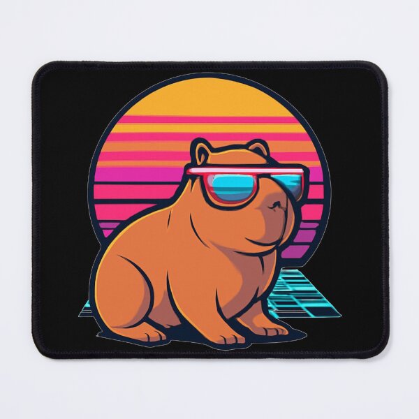 Item preview, Chill Synthwave Capybara Retro 80s Sunset designed and sold by KeySeen.