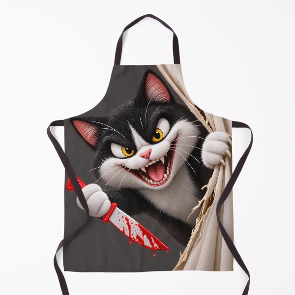 Item preview, Here's Kitty! Evil Cat With Knife designed and sold by ARabbitHole.