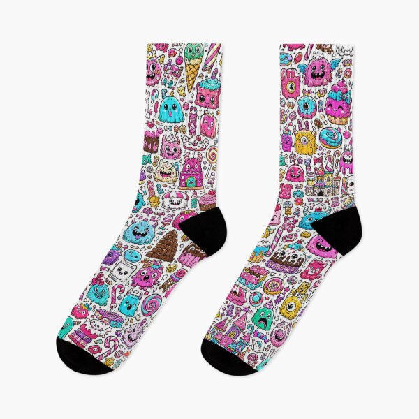 Item preview, Candyland Monster Doodle Pattern designed and sold by i-corp.