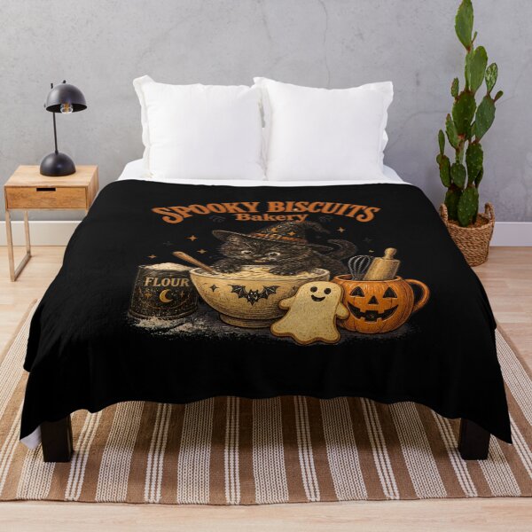 Item preview, Spooky Biscuits Bakery Black Cat Halloween Cute Ghost Cookie designed and sold by felixpalette.