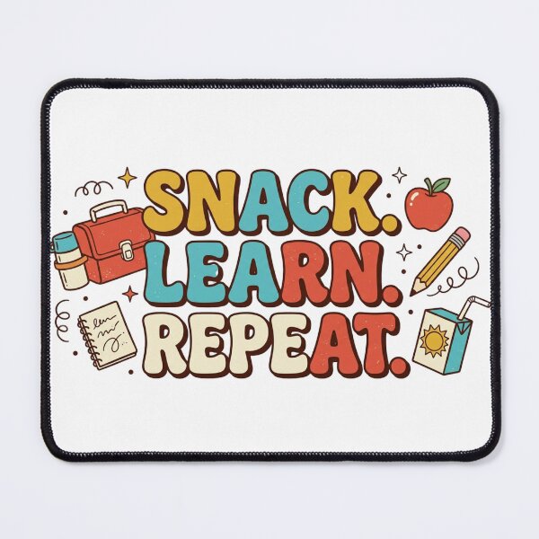 Item preview, Snack Learn Repeat – Funny Cute Back to School Kids Design designed and sold by Brain shot.