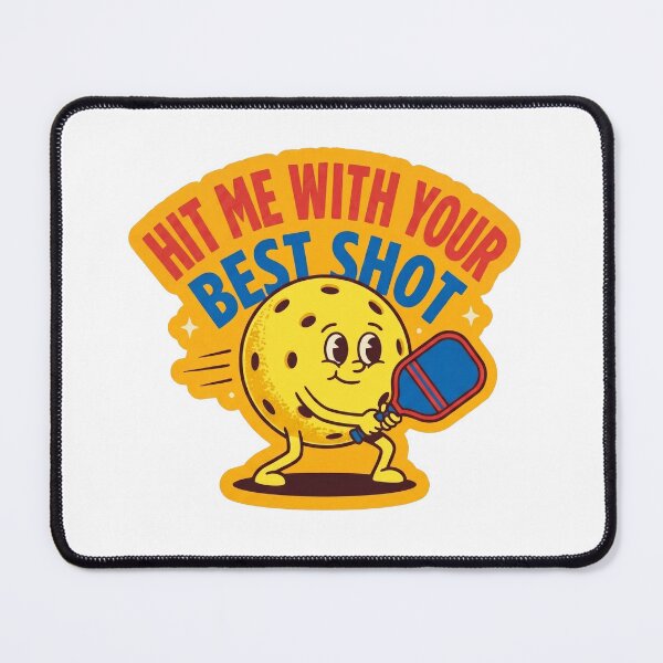 Item preview, Hit Me With Your Best Shot Retro Pickleball Mascot designed and sold by randaper.