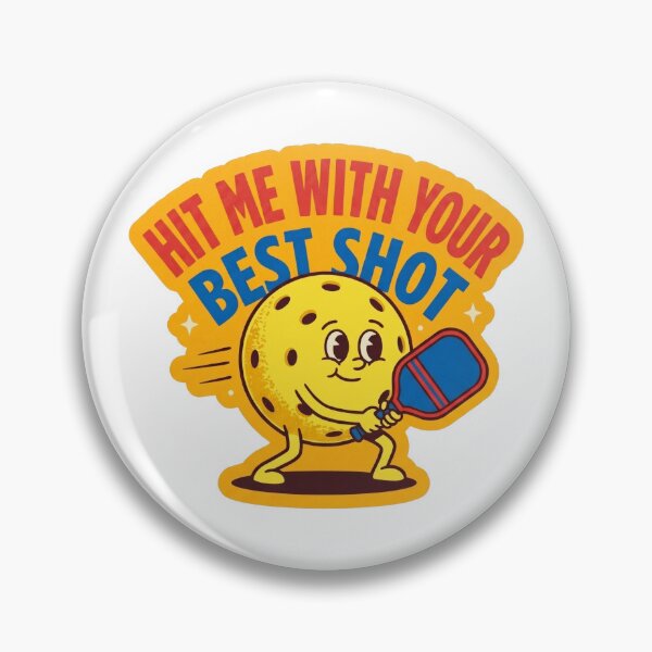 Item preview, Hit Me With Your Best Shot Retro Pickleball Mascot designed and sold by randaper.