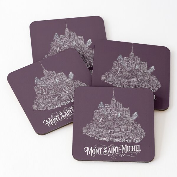 Item preview, Mont Saint-Michel Normandy France Ghost Captain Poisson Typography Art designed and sold by naughty-raccoon.
