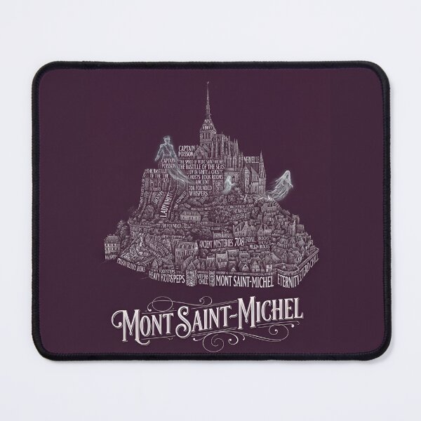 Item preview, Mont Saint-Michel Normandy France Ghost Captain Poisson Typography Art designed and sold by naughty-raccoon.