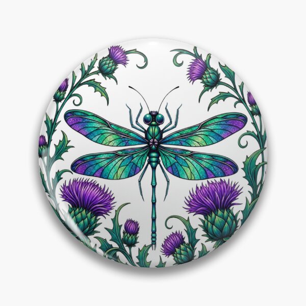 Artikelvorschau, Libelle und Distel entworfen und verkauft von Art by Amy Panfalone.