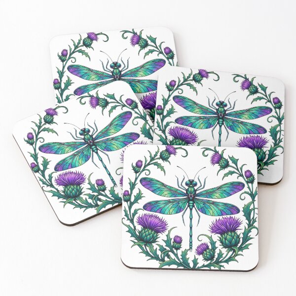 Item preview, Dragonfly and Thistle designed and sold by Art by Amy Panfalone.
