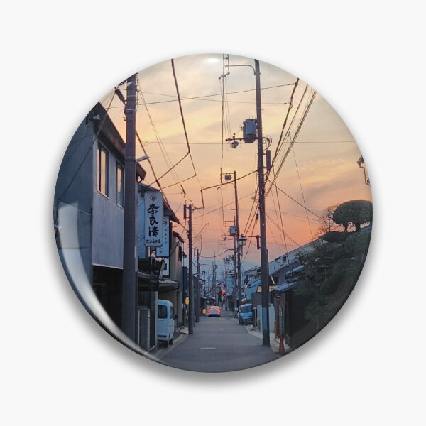 Item preview, Quiet Japanese Alleyway Under Warm Sunset Sky designed and sold by MiraNadaPrints.