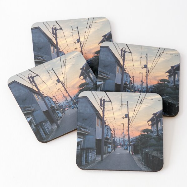 Item preview, Quiet Japanese Alleyway Under Warm Sunset Sky designed and sold by MiraNadaPrints.