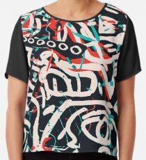 Street Art Graffiti Pattern Ink and Posca Chiffon Top