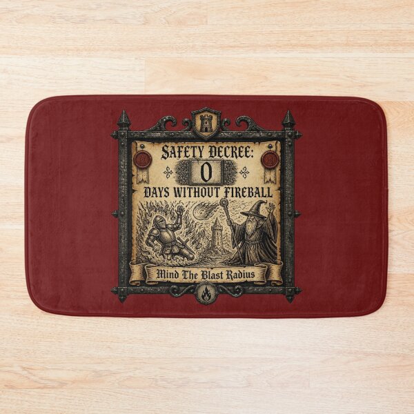 Item preview, Zero Days Without Fireball Incident - Safety Sign RPG Meme designed and sold by Dice_Goblin_Studio.