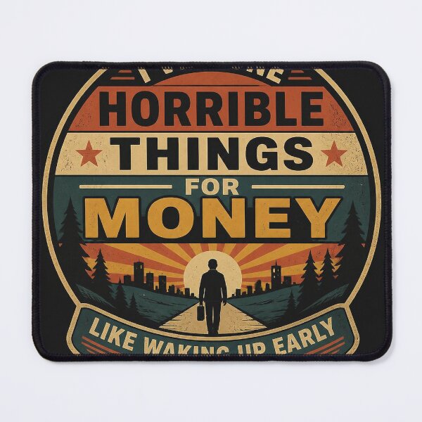 Item preview, I've Done Horrible Things For Money Like Waking Up Early To Go To Work - Retro Vintage Badge Style designed and sold by lwadmin.