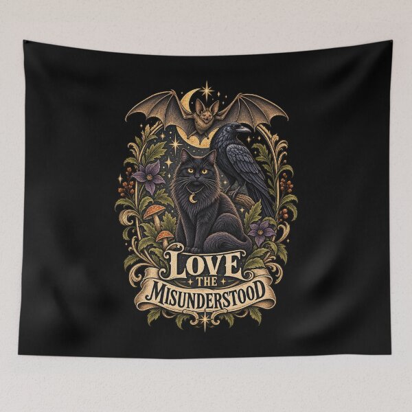 Item preview, Love The Misunderstood Bat Raven Cat Vintage Design designed and sold by creativebymateo.
