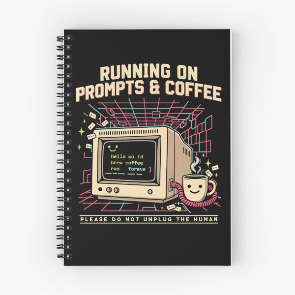 Item preview, Running on Prompts and Coffee – Retro Programmer Design designed and sold by T-ShirtArtTom.