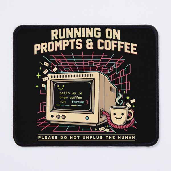 Item preview, Running on Prompts and Coffee – Retro Programmer Design designed and sold by T-ShirtArtTom.