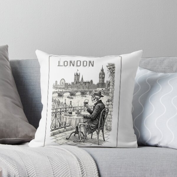 Item preview, London at Halloween poster sketch, Big Ben with skeleton  designed and sold by Coolparrotgirl.