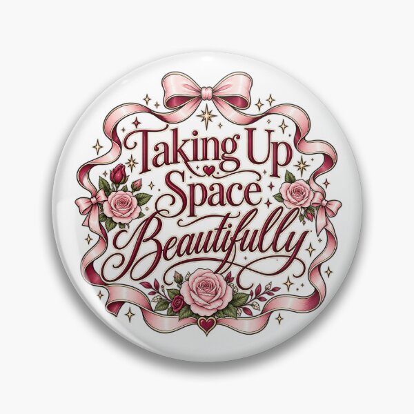 Item preview, Taking Up Space Beautifully – Feminist Floral Bow Sticker designed and sold by Northmoth Studio.