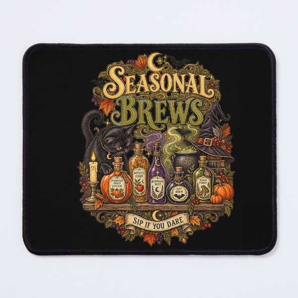 Item preview, Seasonal Brews Witchy Potions Black Cat Halloween designed and sold by NoeValdric.