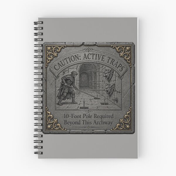 Item preview, 10-Foot Pole Required - Dungeon Caution Hazard Sign RPG Meme designed and sold by Dice_Goblin_Studio.
