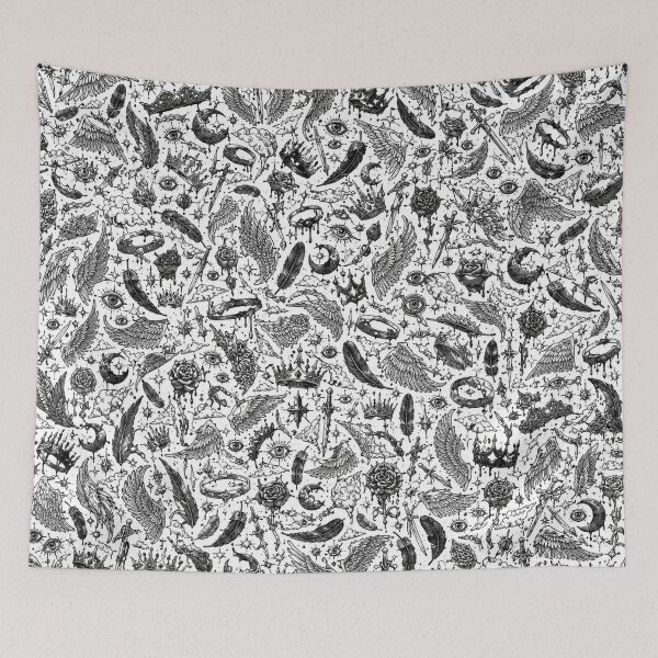 Item preview, Fallen Wings — Dark Angel Doodle Pattern designed and sold by i-corp.