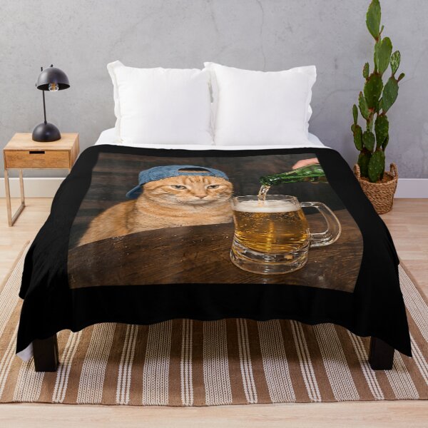 Item preview, Cat Smoking Beer Meme designed and sold by BASKF.