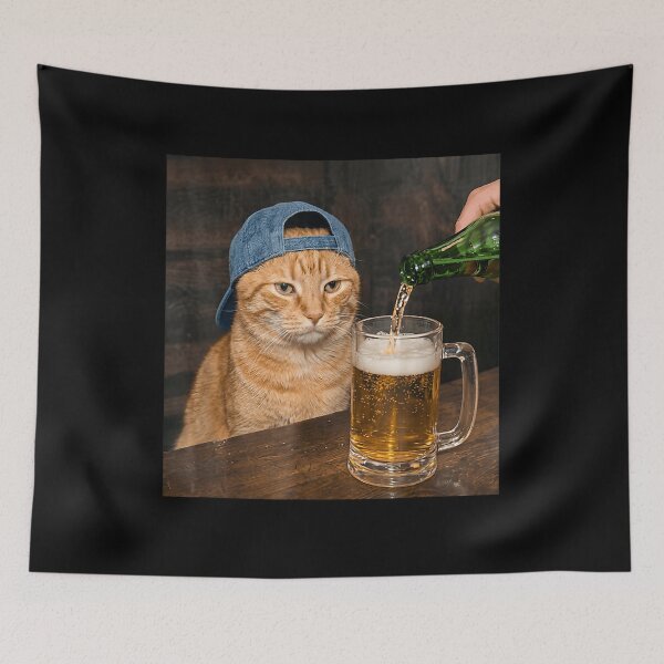 Item preview,  Cat Smoking Beer Meme  designed and sold by BASKF.