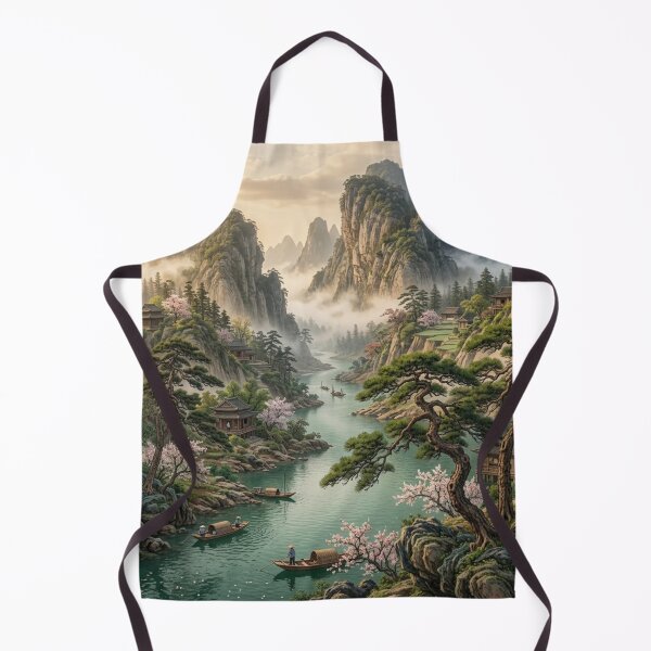 Item preview, Serene Chinese Mountain River Valley designed and sold by Madame-Verny.