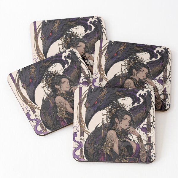 Item preview, Dark Fantasy Dragon Empress – Gothic Japanese Woman & Black Dragon Art designed and sold by Dyan4.