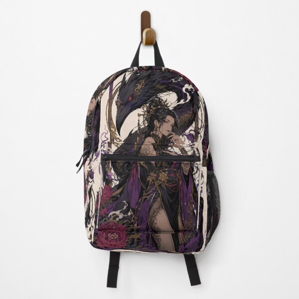 Item preview, Dark Fantasy Dragon Empress – Gothic Japanese Woman & Black Dragon Art designed and sold by Dyan4.