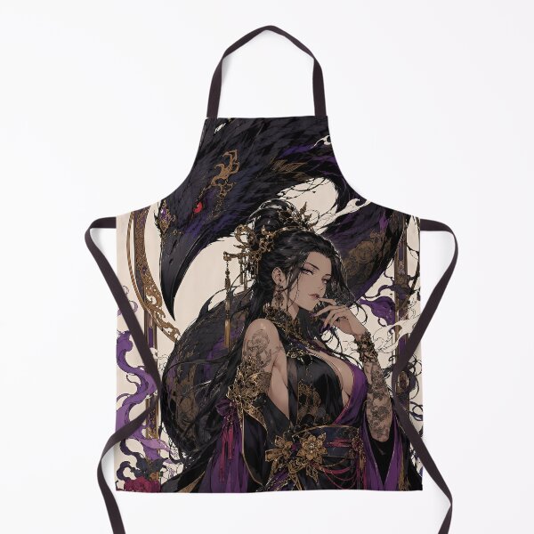 Item preview, Dark Fantasy Dragon Empress – Gothic Japanese Woman & Black Dragon Art designed and sold by Dyan4.