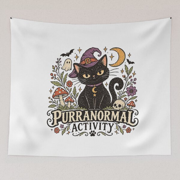 Item preview, Purranormal Activity Black Cat Witch Halloween designed and sold by TadeoNivar.
