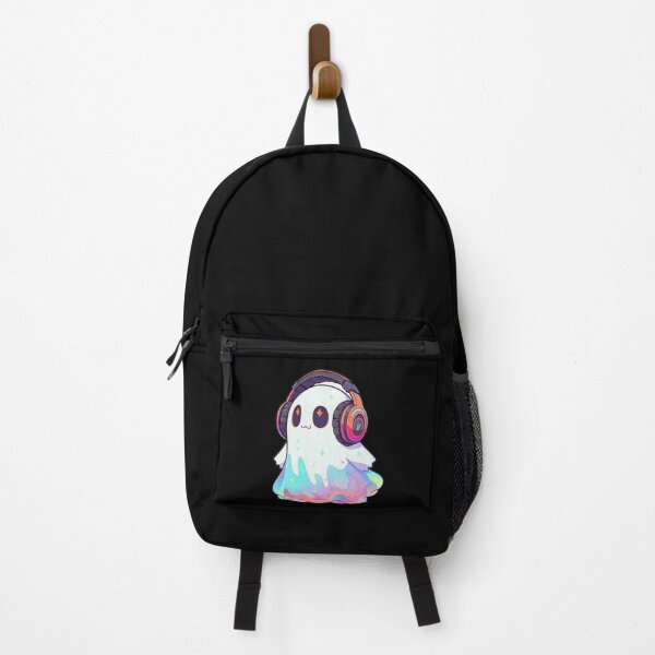 Item preview, Cute Pastel Iridescent Ghost Listening to Music with Headphones designed and sold by GrimNest.