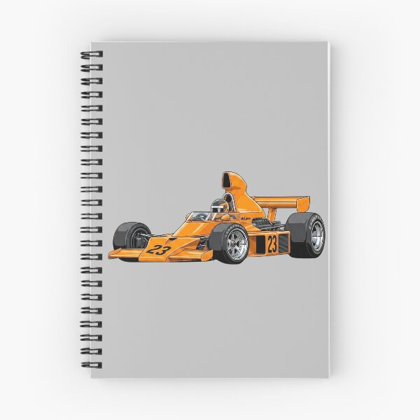Item preview, 1973 McLaren M23 Denny Hulme Papaya Orange Vintage F1 Racing Car Illustration designed and sold by Motorline44.