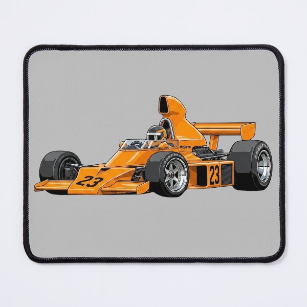 Item preview, 1973 McLaren M23 Denny Hulme Papaya Orange Vintage F1 Racing Car Illustration designed and sold by Motorline44.