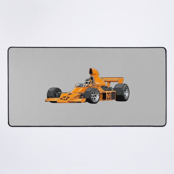 Item preview, 1973 McLaren M23 Denny Hulme Papaya Orange Vintage F1 Racing Car Illustration designed and sold by Motorline44.