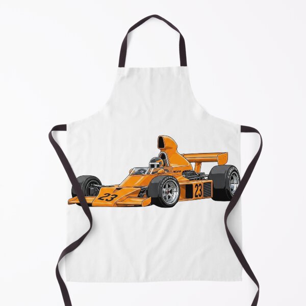 Item preview, 1973 McLaren M23 Denny Hulme Papaya Orange Vintage F1 Racing Car Illustration designed and sold by Motorline44.